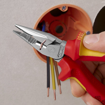 KNIPEX 08 26 145 Pinza aislada universal de punta fina con mangos ergonómicos 1000V cromada 145 mm (5.75″)