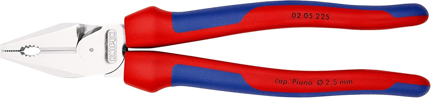KNIPEX 02 05 225 Pinza universal de alta palanca con mangos ergonómicos cromada 225 mm (9″)