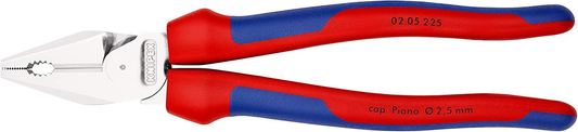 KNIPEX 02 05 225 Pinza universal de alta palanca con mangos ergonómicos cromada 225 mm (9″)