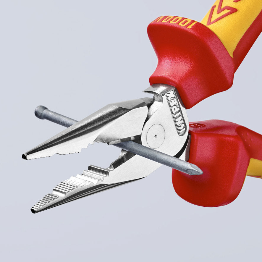 KNIPEX 08 26 145 SB Pinza aislada universal de punta fina con mangos ergonómicos 1000V cromada 145 mm (5.75″)