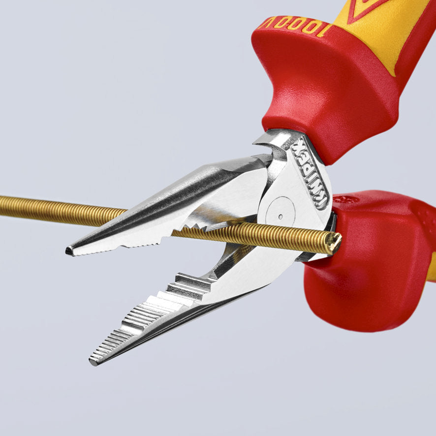 KNIPEX 08 26 145 SB Pinza aislada universal de punta fina con mangos ergonómicos 1000V cromada 145 mm (5.75″)