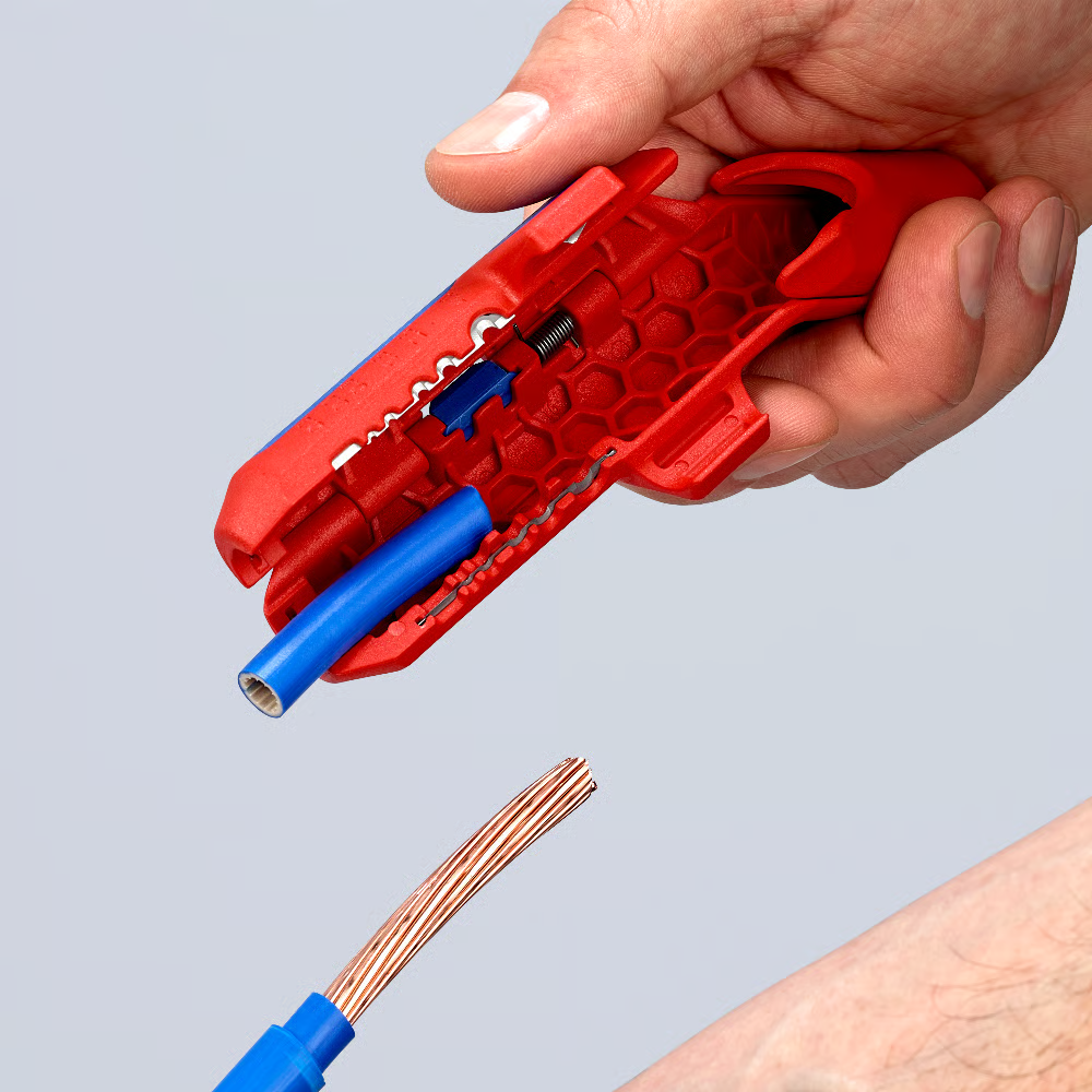 KNIPEX 16 95 01 SB Pelacables universal para diestros ErgoStrip de plástico reforzado con fibra de vidrio 135 mm (5.25'')