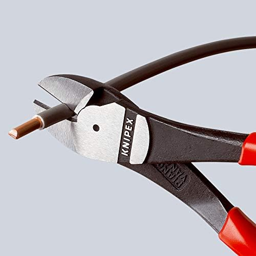 KNIPEX 74 02 250 SB Pinza de corte diagonal de alta palanca con mangos ergonómicos pavonada 250 mm (10'')