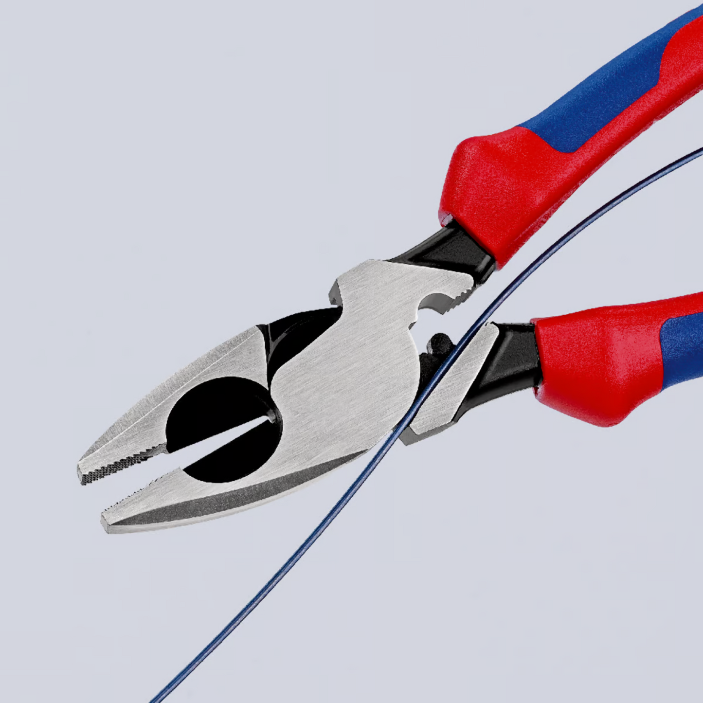 KNIPEX 09 12 240 T Pinza de electricista modelo americano con mangos ergonómicos con protección anticaídas pavonada 240 mm (9.5″)