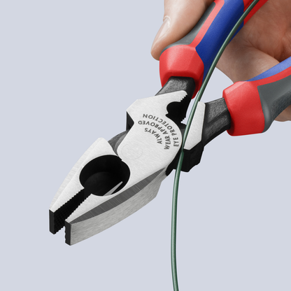 KNIPEX 09 12 240 Pinza de electricista modelo americano con mangos ergonómicos pavonada 240 mm (9.5″)
