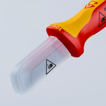 KNIPEX 98 54 Cuchillo pelacables recto aislado con cuchilla recubierta con mango ergonómico 1000V 190 mm (7.5'')