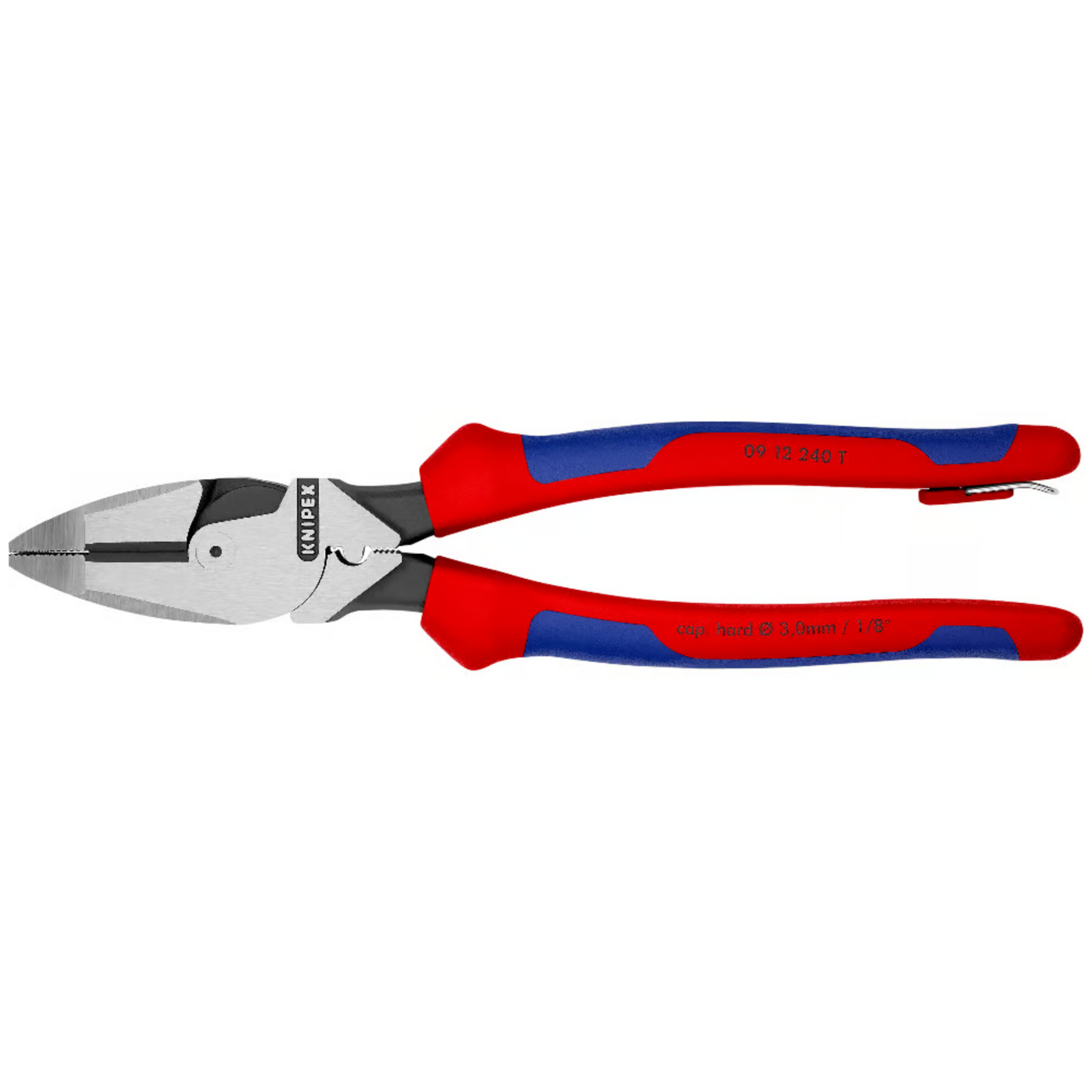 KNIPEX 09 12 240 T Pinza de electricista modelo americano con mangos ergonómicos con protección anticaídas pavonada 240 mm (9.5″)