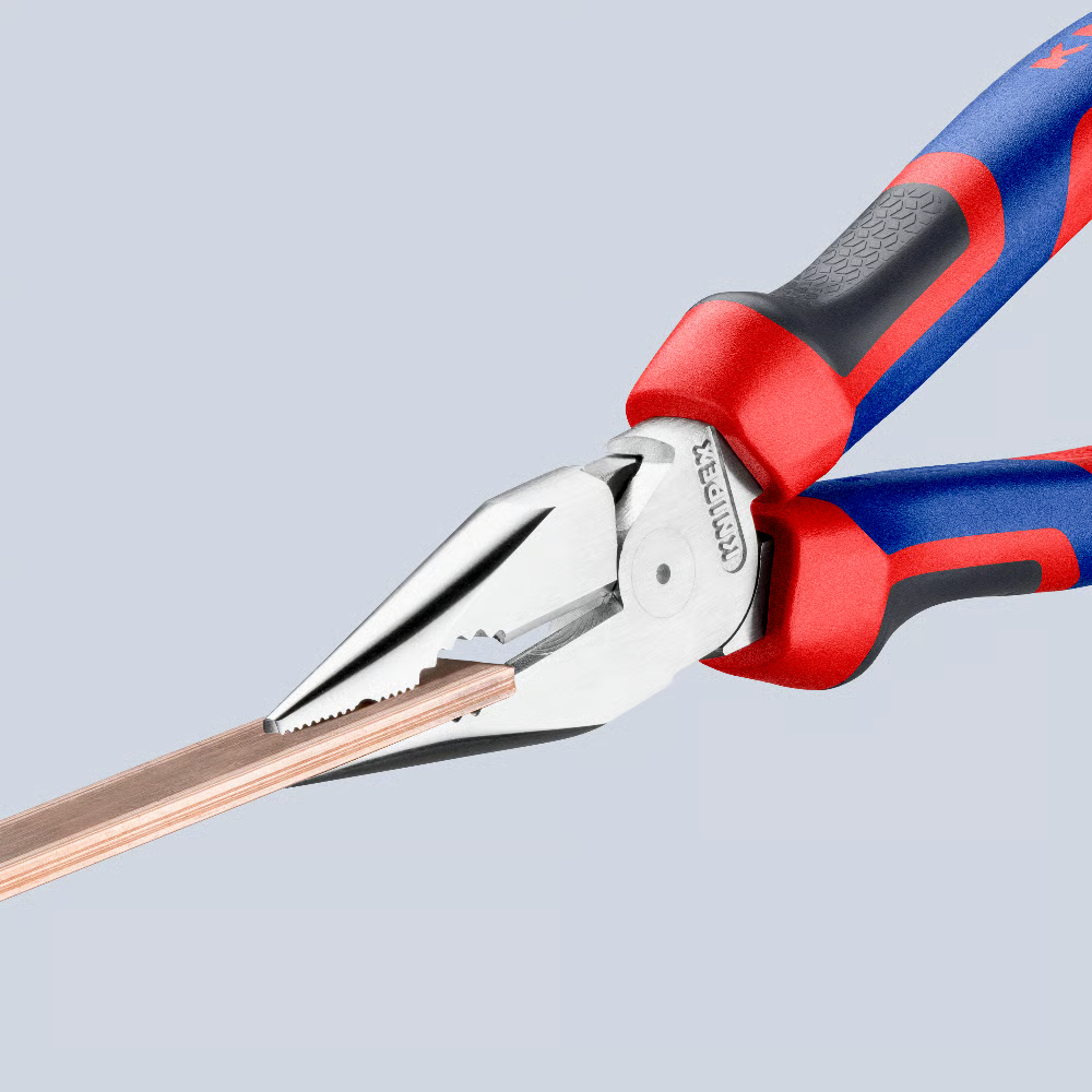 KNIPEX 08 25 185 SB Pinza universal de punta fina con mangos ergonómicos cromada 185 mm (7.25″)