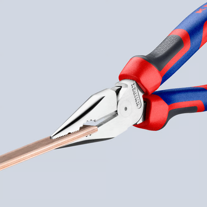 KNIPEX 08 25 185 SB Pinza universal de punta fina con mangos ergonómicos cromada 185 mm (7.25″)