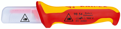 KNIPEX 98 54 Cuchillo pelacables recto aislado con cuchilla recubierta con mango ergonómico 1000V 190 mm (7.5'')