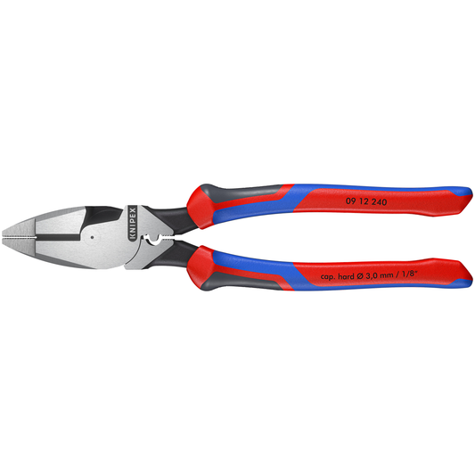 KNIPEX 09 12 240 Pinza de electricista mod. americano con mangos ergonómicos pavonada 240 mm (9.5″)
