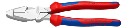 KNIPEX 09 05 240 Pinza de electricista modelo americano con mangos ergonómicos cromada 240 mm (9.5″)