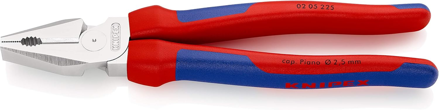 KNIPEX 02 05 225 Pinza universal de alta palanca con mangos ergonómicos cromada 225 mm (9″)