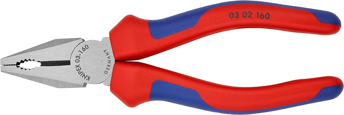 KNIPEX 03 02 160 SB Pinza universal con mangos ergonómicos pavonada 160 mm (6.25″)