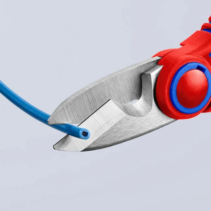 KNIPEX 95 05 10 SB Tijeras para electricista con crimpadora 160 mm