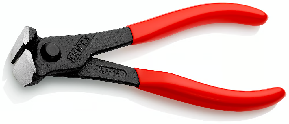 KNIPEX 68 01 160 SB Pinzas de corte frontal con mangos de plástico acabado pavonado 160 mm