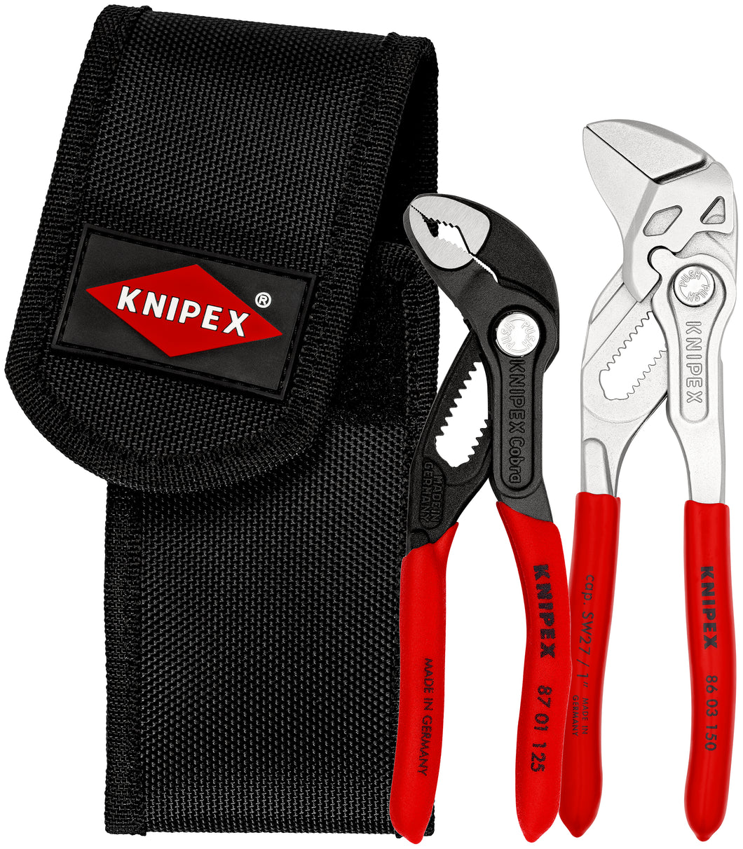 KNIPEX 00 20 72 V01 Juego de pinzas mini en bolsa porta-herramientas de cinturón 2 piezas