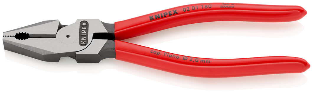 KNIPEX 02 01 180 SB Pinza universal para trabajos pesados recubierto de plástico acabado pavonado 180 mm