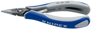 KNIPEX 34 22 130 Pinza de precisión de montaje para electrónica Con fundas en dos componentes bruñido 135 mm