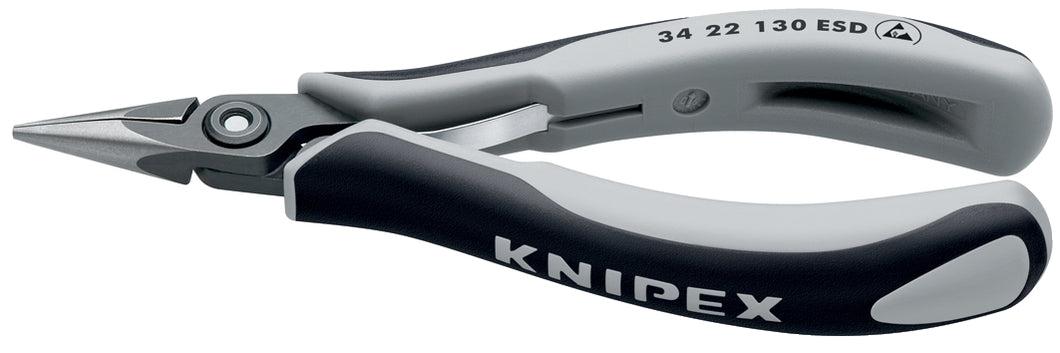 KNIPEX 34 22 130 ESD Pinzas de precisión de montaje para electrónica ESD Con fundas en dos componentes bruñido 135 mm