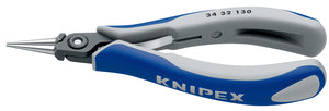 KNIPEX 34 32 130 Pinza de precisión de montaje para electrónica Con fundas en dos componentes bruñido 135 mm