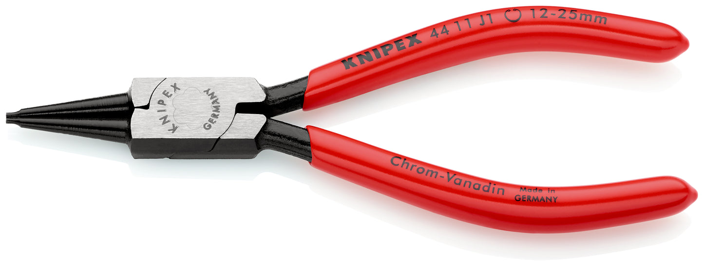 KNIPEX 44 11 J1 SB Pinza para anillos de retención interiores en taladros recubierto de plástico acabado pavonado 140 mm