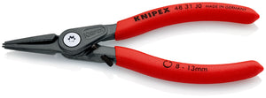 KNIPEX 48 31 J0 Pinza de precisión para anillos de retención interiores en taladros 140 mm
