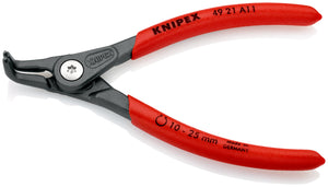 KNIPEX 49 21 A11 SB Pinza de precisión para anillos de retención exteriores de ejes recubiertos de plástico antideslizante acabado pavonado 130 mm