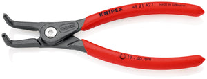 KNIPEX 49 21 A21 SB Pinza de precisión para anillos de retención exteriores de ejes recubiertos de plástico antideslizante acabado pavonado 165 mm