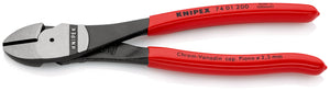 KNIPEX 74 01 200 SB Pinzas de corte diagonal tipo extra fuerte recubierto de plástico acabado pavonado 200 mm