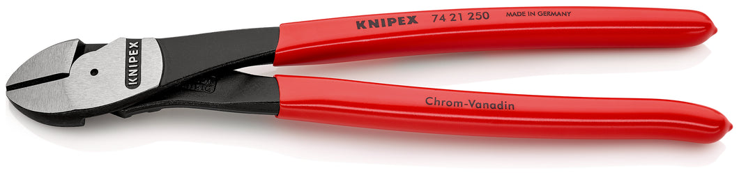 KNIPEX 74 21 250 Pinzas de corte diagonal tipo extra fuerte recubierto de plástico acabado pavonado 250 mm