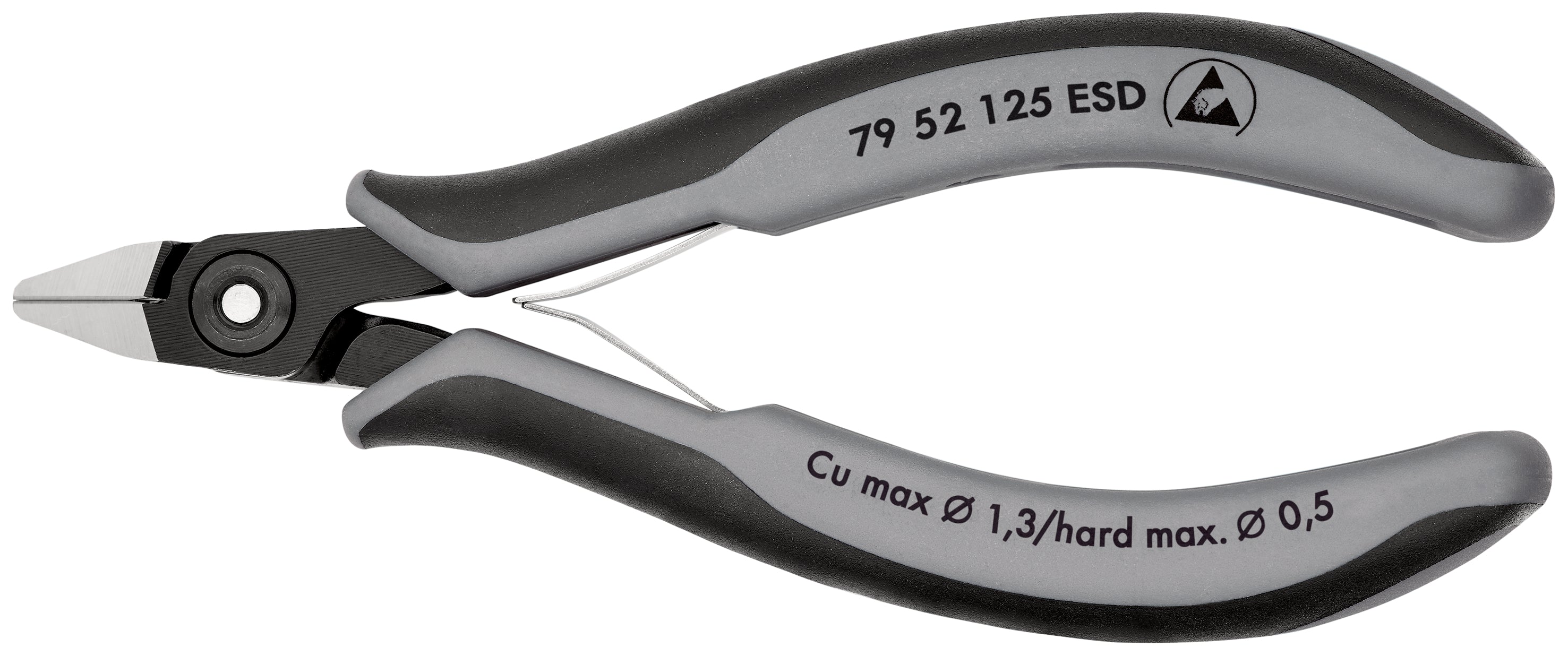KNIPEX 79 52 125 ESD Pinzas de precisión de corte diagonal para electrónica ESD con mangos en dos componentes bruñido 125 mm