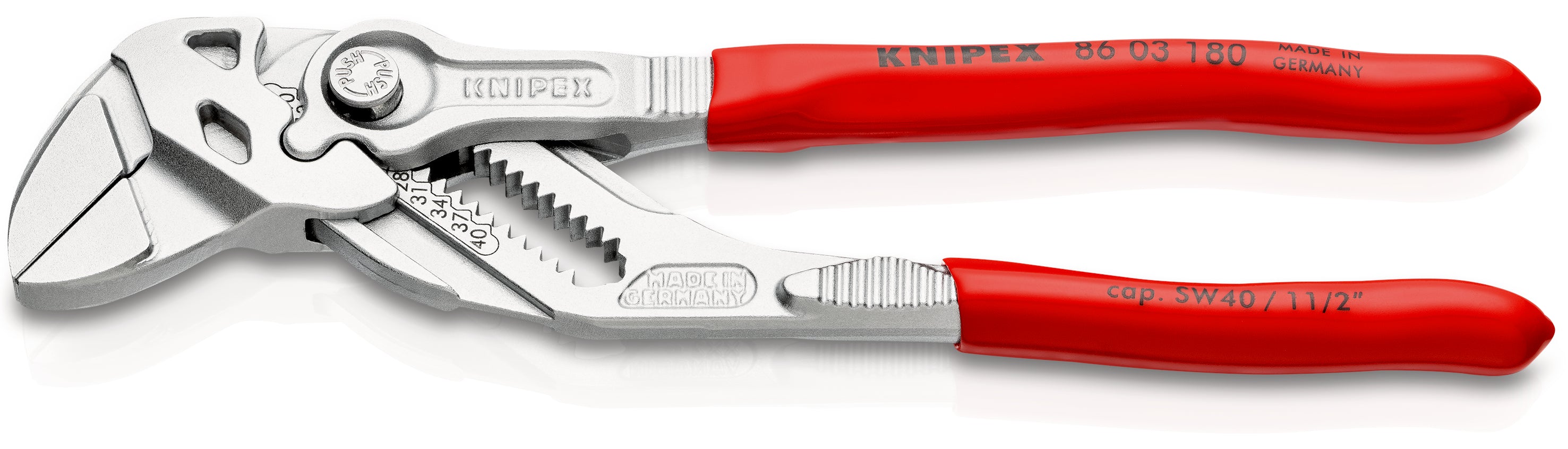 KNIPEX 86 03 180 SB Tenaza llave Pinza y llave con Recubrimiento de plástico cromado 180 mm (7