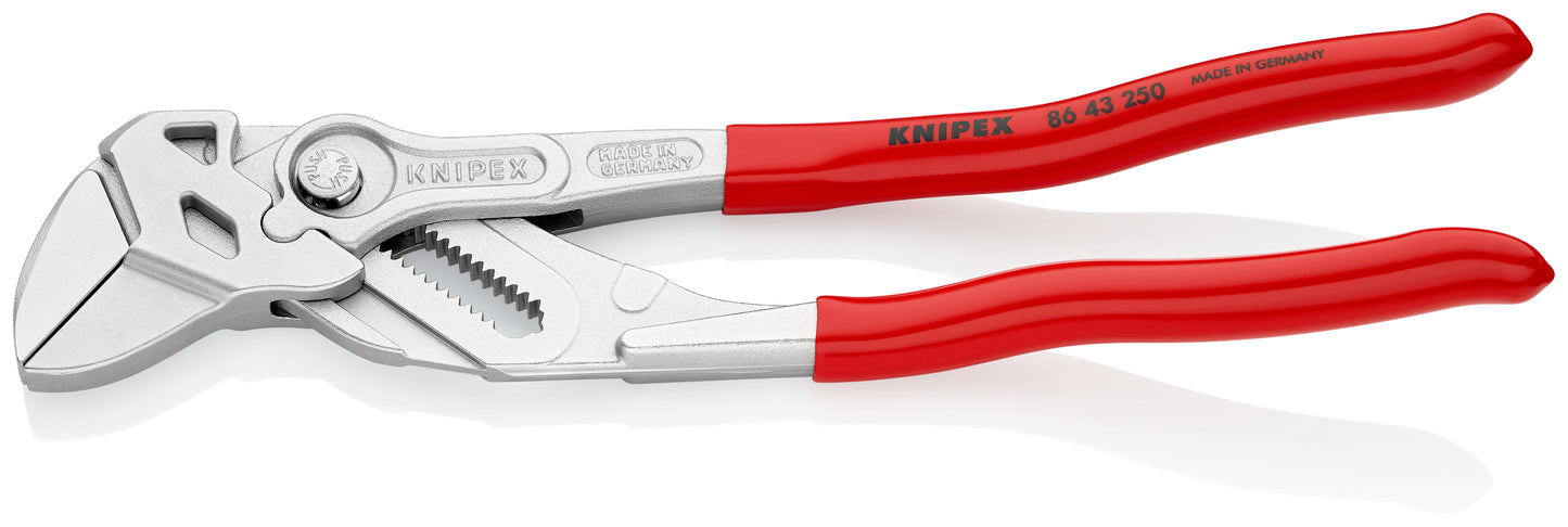 KNIPEX 86 43 250 Tenaza llave Pinza y llave en una sola herramienta recubierto de plástico cromado 250 mm