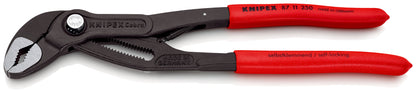 KNIPEX 87 11 250 Cobra©matic Pinzas de extensión recubiertos de plástico antideslizante acabado pavonado 250 mm