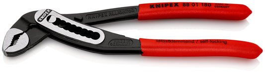 KNIPEX 88 01 180 SB Alligator© Pinzas de extensión recubiertos de plástico antideslizante acabado pavonado 180 mm