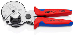 KNIPEX 90 25 25 Cortador de tubos para tubos compuestos y plásticos con empuñaduras de varios componentes de 210 mm 