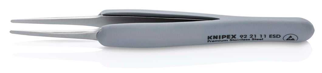KNIPEX 92 21 11 ESD Pinzas de Precisión con mangos de goma ESD de 123 mm