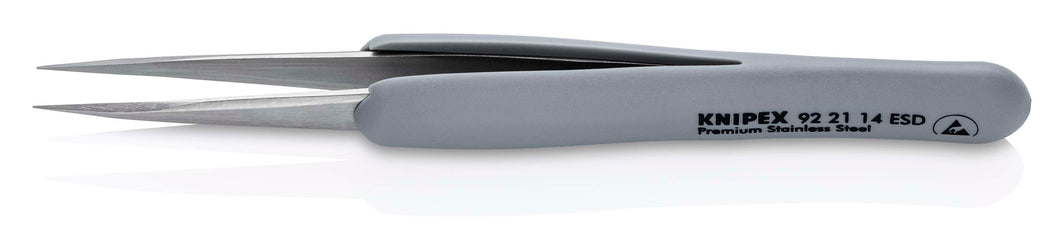 KNIPEX 92 21 14 ESD Pinzas de Precisión con mangos de goma ESD de 130 mm 