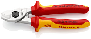 KNIPEX 95 16 165 SB Cortacables aislados con fundas en dos componentes, según norma VDE cromado 165 mm