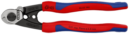 KNIPEX 95 62 190 SB Cortacables para cable trenzado acerado forjado Con fundas en dos componentes 190 mm