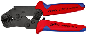 KNIPEX 97 52 14 Pinzas para engarzar terminales modelo corto Con fundas en dos componentes bruñido 195 mm