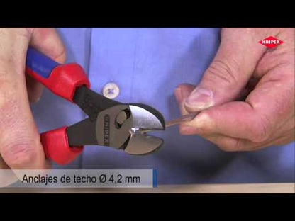 KNIPEX 73 71 180 TwinForce© Pinza de corte diagonal de alto rendimiento recubierto de plástico acabado pavonado 180 mm